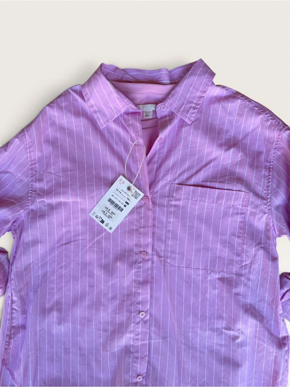 Zara Pink Pinstripe Button-Down Shirt